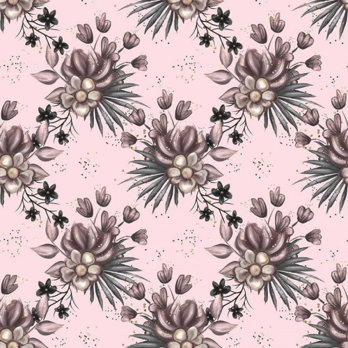 Beige-violette Blumen auf rosa Hintergrund